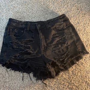 Black high rise shorts